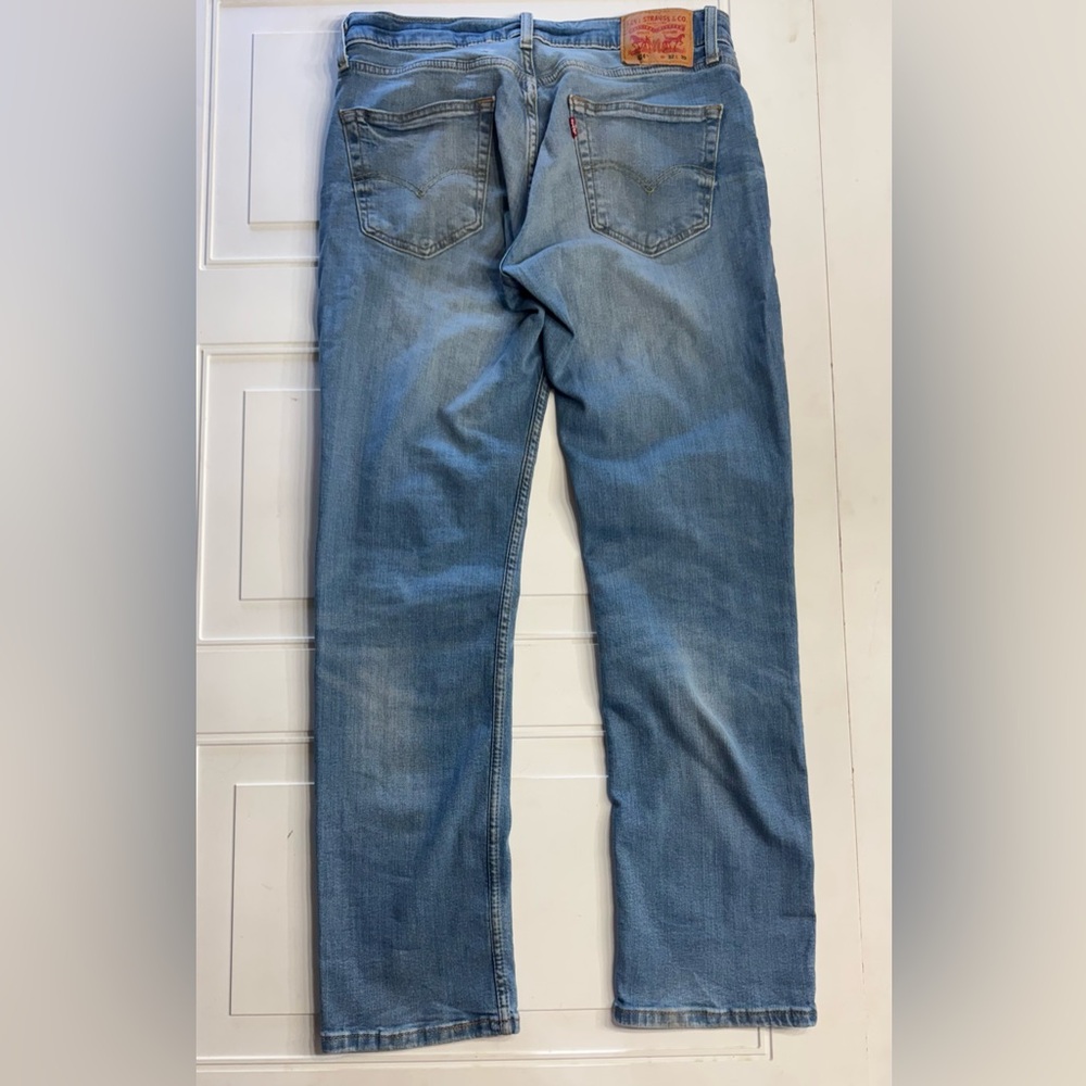 Levis 514 Men's Medium Wash 32x32 Blue Jeans Classic Straight Stretch Denim - Picture 6 of 8